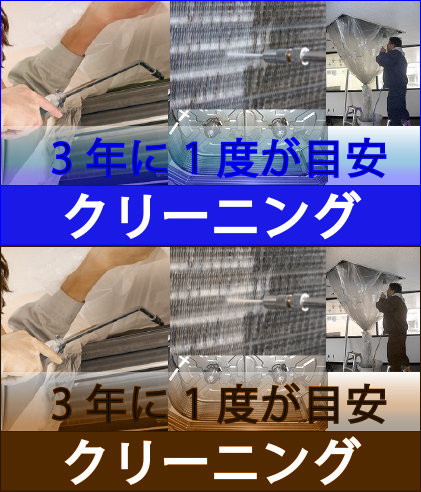 3年に1度が目安クリーニング