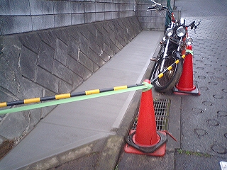 バイク置場 コンクリート工事後