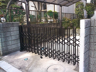 外構工事(伸縮門扉工事)後