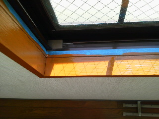 窓枠ペンキ塗替え工事後